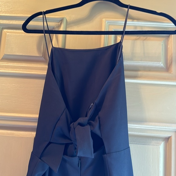 Jarlo formal/cocktail black dress size 8 spaghetti strap tie back with train - Picture 7 of 12